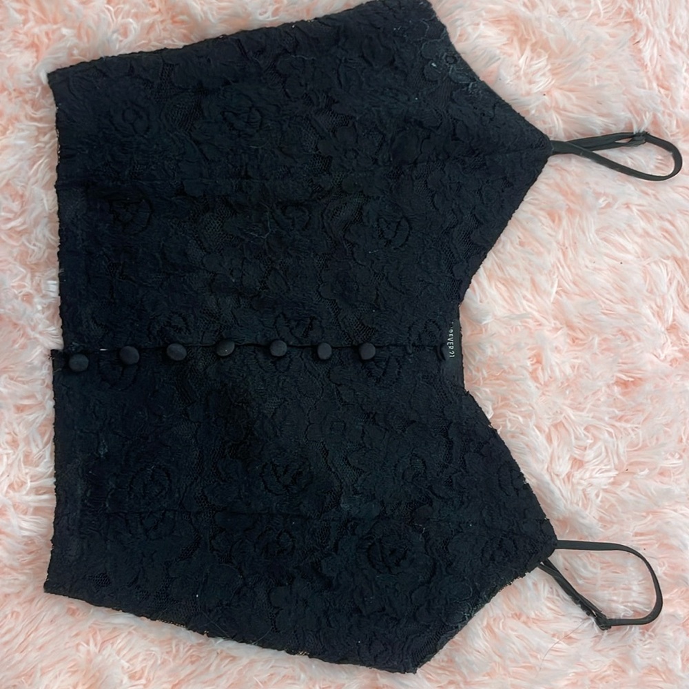 Black floral lace tank top